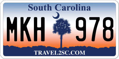 SC license plate MKH978