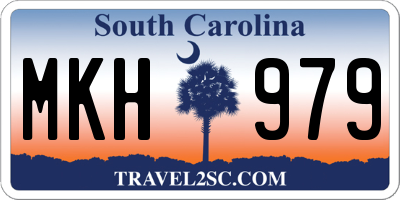 SC license plate MKH979