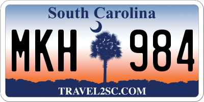 SC license plate MKH984