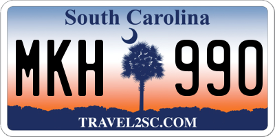 SC license plate MKH990