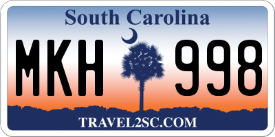 SC license plate MKH998