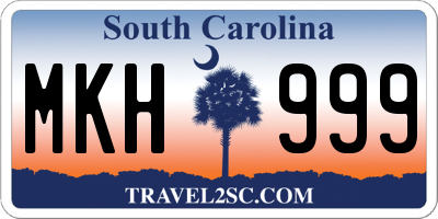 SC license plate MKH999