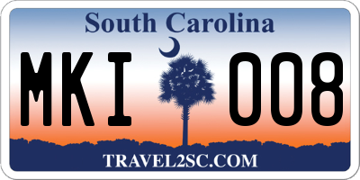 SC license plate MKI008