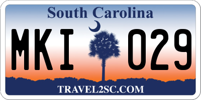 SC license plate MKI029