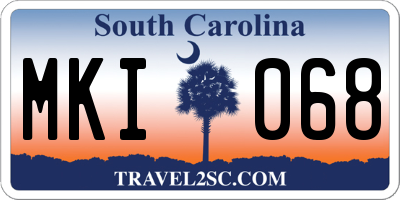 SC license plate MKI068