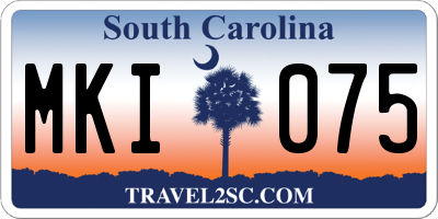 SC license plate MKI075