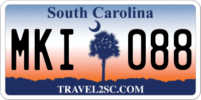 SC license plate MKI088