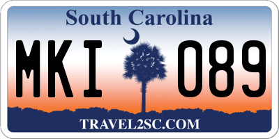 SC license plate MKI089