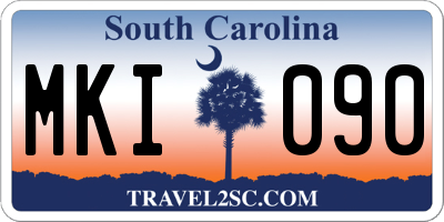 SC license plate MKI090