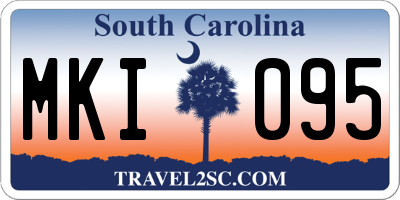 SC license plate MKI095