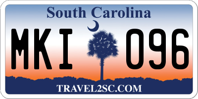 SC license plate MKI096