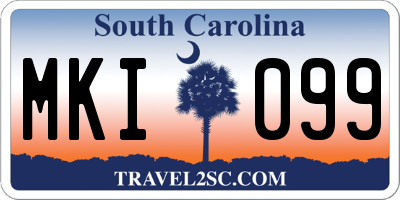 SC license plate MKI099