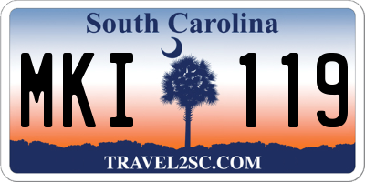 SC license plate MKI119