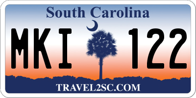 SC license plate MKI122