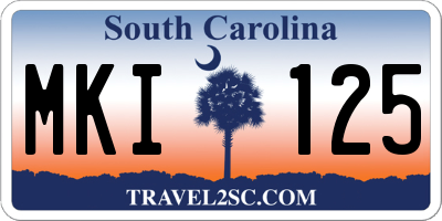 SC license plate MKI125