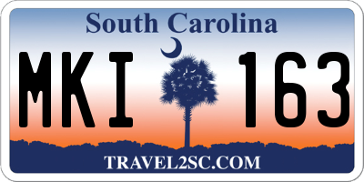SC license plate MKI163