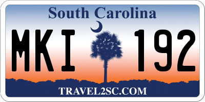 SC license plate MKI192