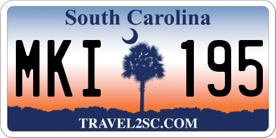 SC license plate MKI195