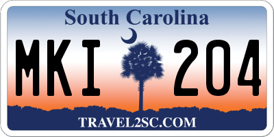 SC license plate MKI204