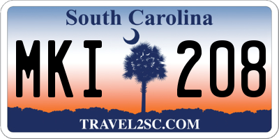 SC license plate MKI208