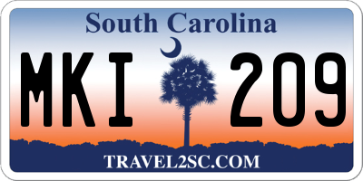 SC license plate MKI209