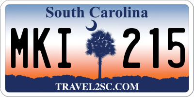SC license plate MKI215