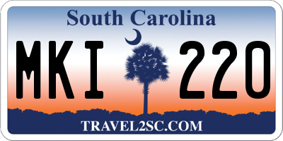 SC license plate MKI220