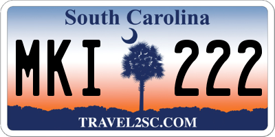 SC license plate MKI222