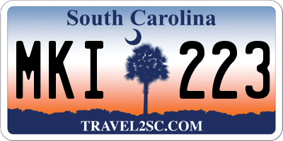 SC license plate MKI223