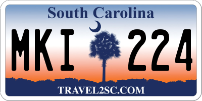 SC license plate MKI224