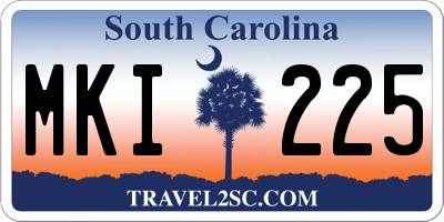 SC license plate MKI225