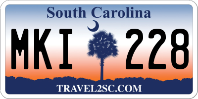 SC license plate MKI228