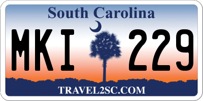 SC license plate MKI229