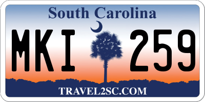 SC license plate MKI259