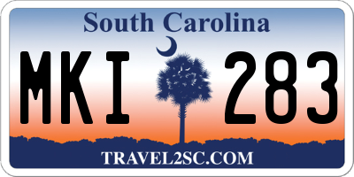 SC license plate MKI283