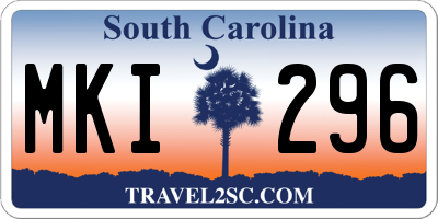 SC license plate MKI296