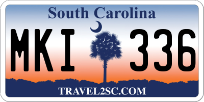 SC license plate MKI336