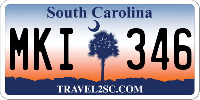 SC license plate MKI346