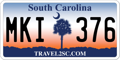 SC license plate MKI376