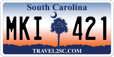 SC license plate MKI421