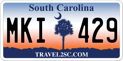 SC license plate MKI429