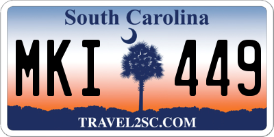 SC license plate MKI449