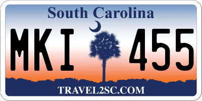 SC license plate MKI455