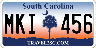 SC license plate MKI456
