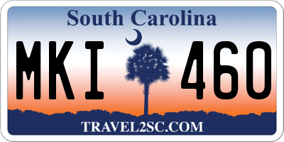 SC license plate MKI460