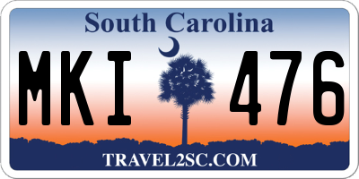 SC license plate MKI476