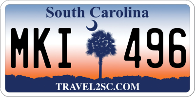 SC license plate MKI496