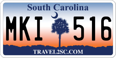SC license plate MKI516