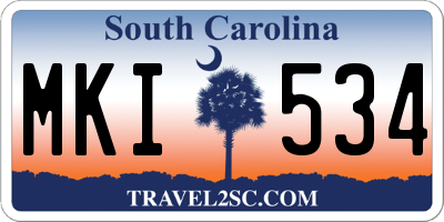 SC license plate MKI534