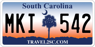 SC license plate MKI542